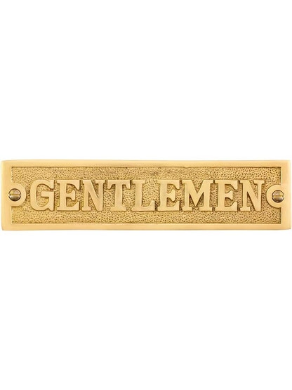 Cast Brass Gentlemen Sign in Polished Brass.